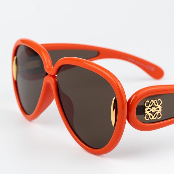Loewe X PAULA'S IBIZA Men Sunglasses Orange Pilot LW40132I 42E NEW AUTHENTIC - Picture 4 of 10